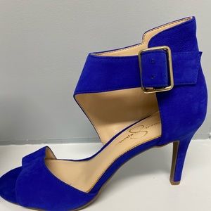 Cobalt blue suede heels